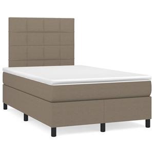 VidaXL Boxspring met matras stof taupe 120x190 cm