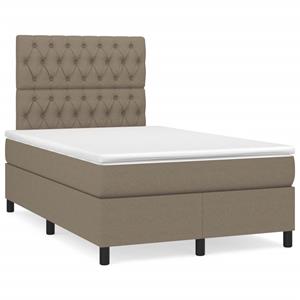 VidaXL Boxspring met matras stof taupe 120x190 cm