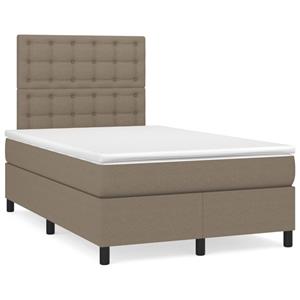 VidaXL Boxspring met matras stof taupe 120x190 cm