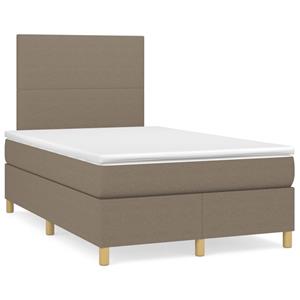 VidaXL Boxspring met matras stof taupe 120x190 cm