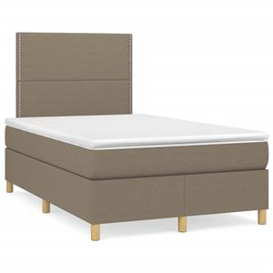 VidaXL Boxspring met matras stof taupe 120x190 cm