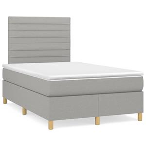 VidaXL Boxspring met matras stof lichtgrijs 120x190 cm