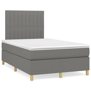 VidaXL Boxspring met matras stof donkergrijs 120x190 cm