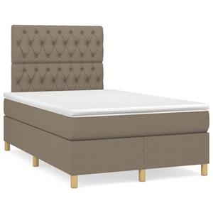 VidaXL Boxspring met matras stof taupe 120x190 cm