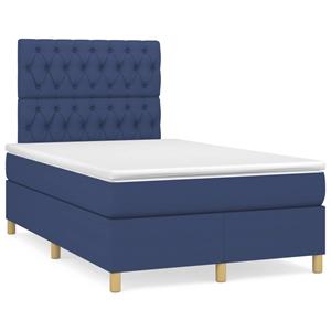 VidaXL Boxspring met matras stof blauw 120x190 cm