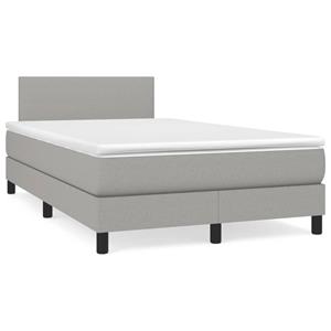 VidaXL Boxspring met matras en LED stof lichtgrijs 120x190 cm