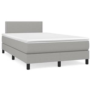 VidaXL Boxspring met matras en LED stof lichtgrijs 120x190 cm