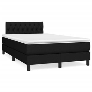 VidaXL Boxspring met matras en LED stof zwart 120x190 cm