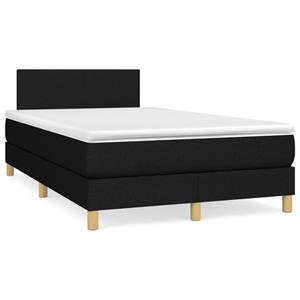 VidaXL Boxspring met matras en LED stof zwart 120x190 cm