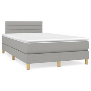 VidaXL Boxspring met matras en LED stof lichtgrijs 120x190 cm