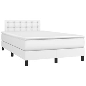 VidaXL Boxspring met matras en LED kunstleer zwart 120x190 cm