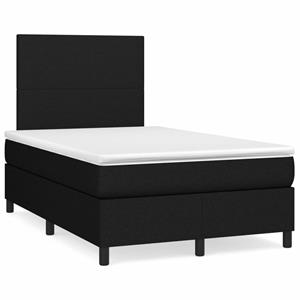 VidaXL Boxspring met matras en LED stof zwart 120x190 cm