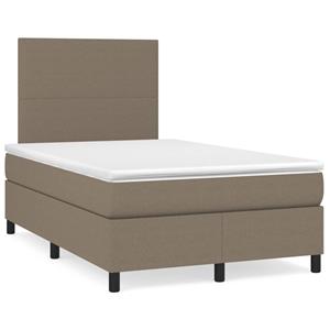 VidaXL Boxspring met matras en LED stof taupe 120x190 cm