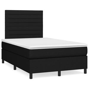 VidaXL Boxspring met matras en LED stof zwart 120x190 cm