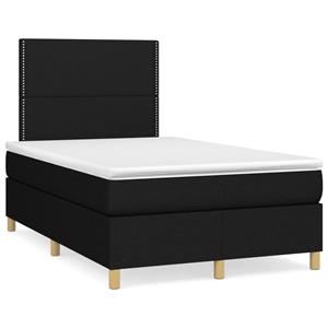 VidaXL Boxspring met matras en LED stof zwart 120x190 cm