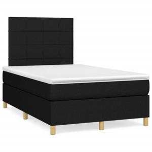 VidaXL Boxspring met matras en LED stof zwart 120x190 cm