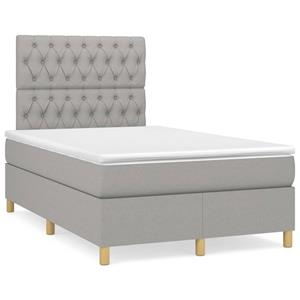 VidaXL Boxspring met matras en LED stof lichtgrijs 120x190 cm