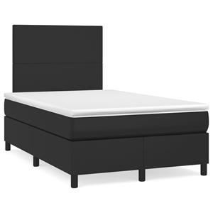 VidaXL Boxspring met matras en LED kunstleer zwart 120x190 cm