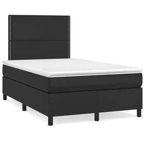 VidaXL Boxspring met matras en LED kunstleer zwart 120x190 cm