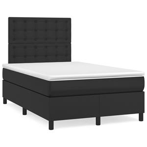 VidaXL Boxspring met matras en LED kunstleer zwart 120x190 cm