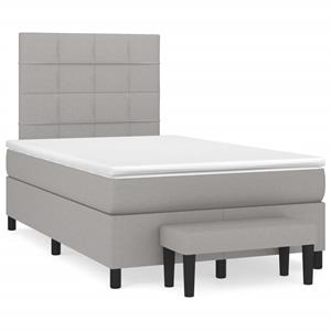 VidaXL Boxspring met matras stof lichtgrijs 120x190 cm