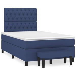 VidaXL Boxspring met matras stof blauw 120x190 cm