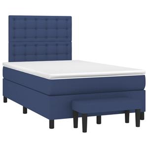 VidaXL Boxspring met matras stof blauw 120x190 cm