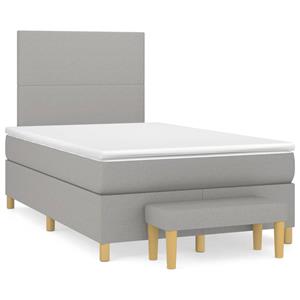 VidaXL Boxspring met matras stof lichtgrijs 120x190 cm