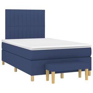 VidaXL Boxspring met matras stof blauw 120x190 cm