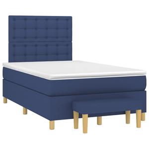 VidaXL Boxspring met matras stof blauw 120x190 cm