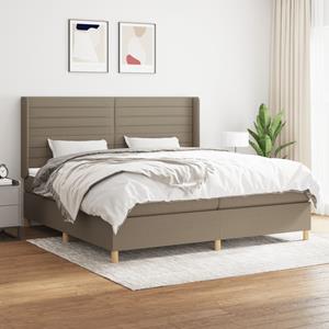 VidaXL Boxspring met matras stof taupe 200x200 cm