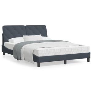 VidaXL Bed met matras fluweel donkergrijs 120x200 cm