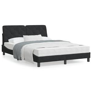 VidaXL Bed met matras fluweel zwart 140x200 cm