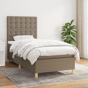 VidaXL Boxspring met matras stof taupe 80x200 cm