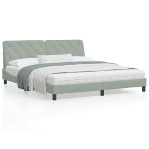 VidaXL Bed met matras fluweel lichtgrijs 180x200 cm