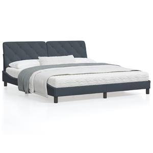 VidaXL Bed met matras fluweel donkergrijs 180x200 cm
