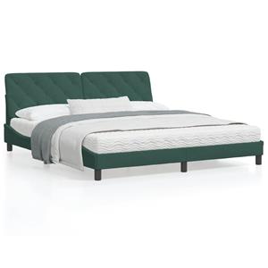 VidaXL Bed met matras fluweel donkergroen 180x200 cm