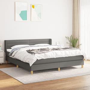 VidaXL Boxspring met matras stof donkergrijs 160x200 cm