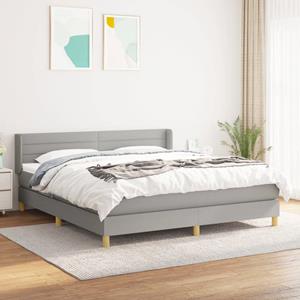 VidaXL Boxspring met matras stof lichtgrijs 180x200 cm