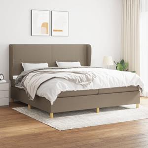 VidaXL Boxspring met matras stof taupe 200x200 cm