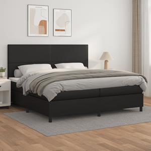 VidaXL Boxspring met matras kunstleer zwart 200x200 cm