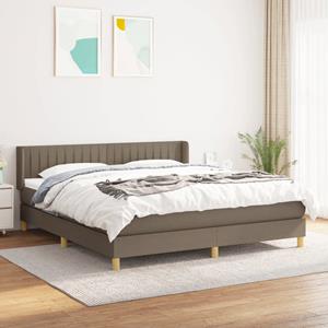 VidaXL Boxspring met matras stof taupe 200x200 cm