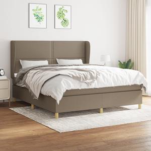 VidaXL Boxspring met matras stof taupe 160x200 cm