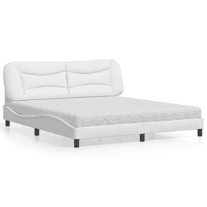 VidaXL Bed met matras kunstleer wit 180x200 cm