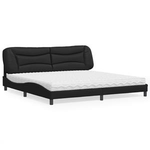 VidaXL Bed met matras kunstleer zwart 200x200 cm