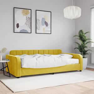 VidaXL Slaapbank met matras 100x200 cm fluweel geel
