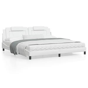 VidaXL Bed met matras kunstleer wit 200x200 cm