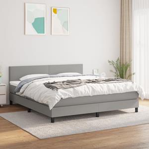 VidaXL Boxspring met matras stof lichtgrijs 180x200 cm