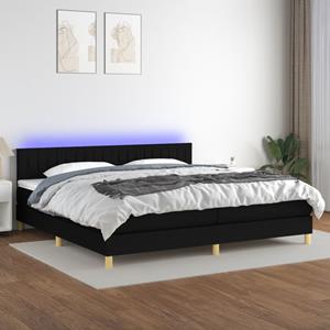 VidaXL Boxspring met matras en LED stof zwart 200x200 cm