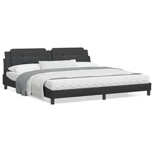 VidaXL Bed met matras kunstleer zwart 200x200 cm